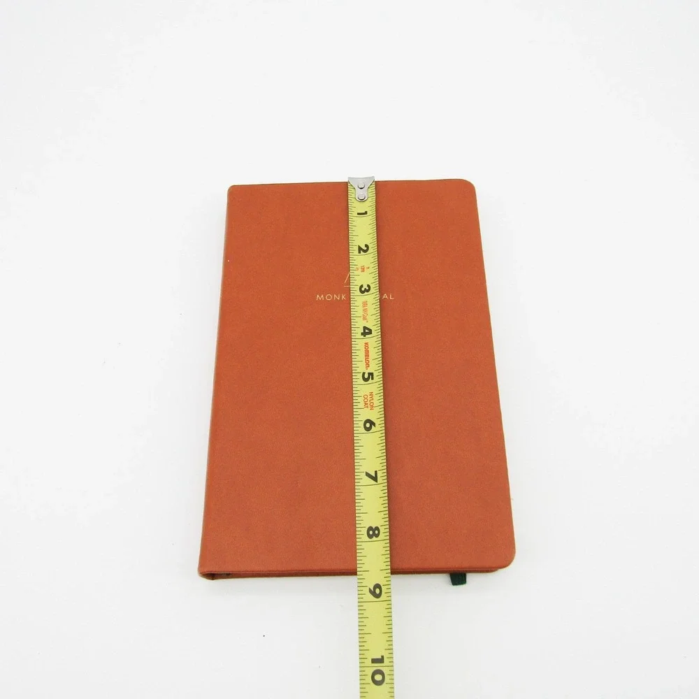 NEW Monk Manual Medium Daily/Monthly Planner Tan Hardcover, Green Ribbon